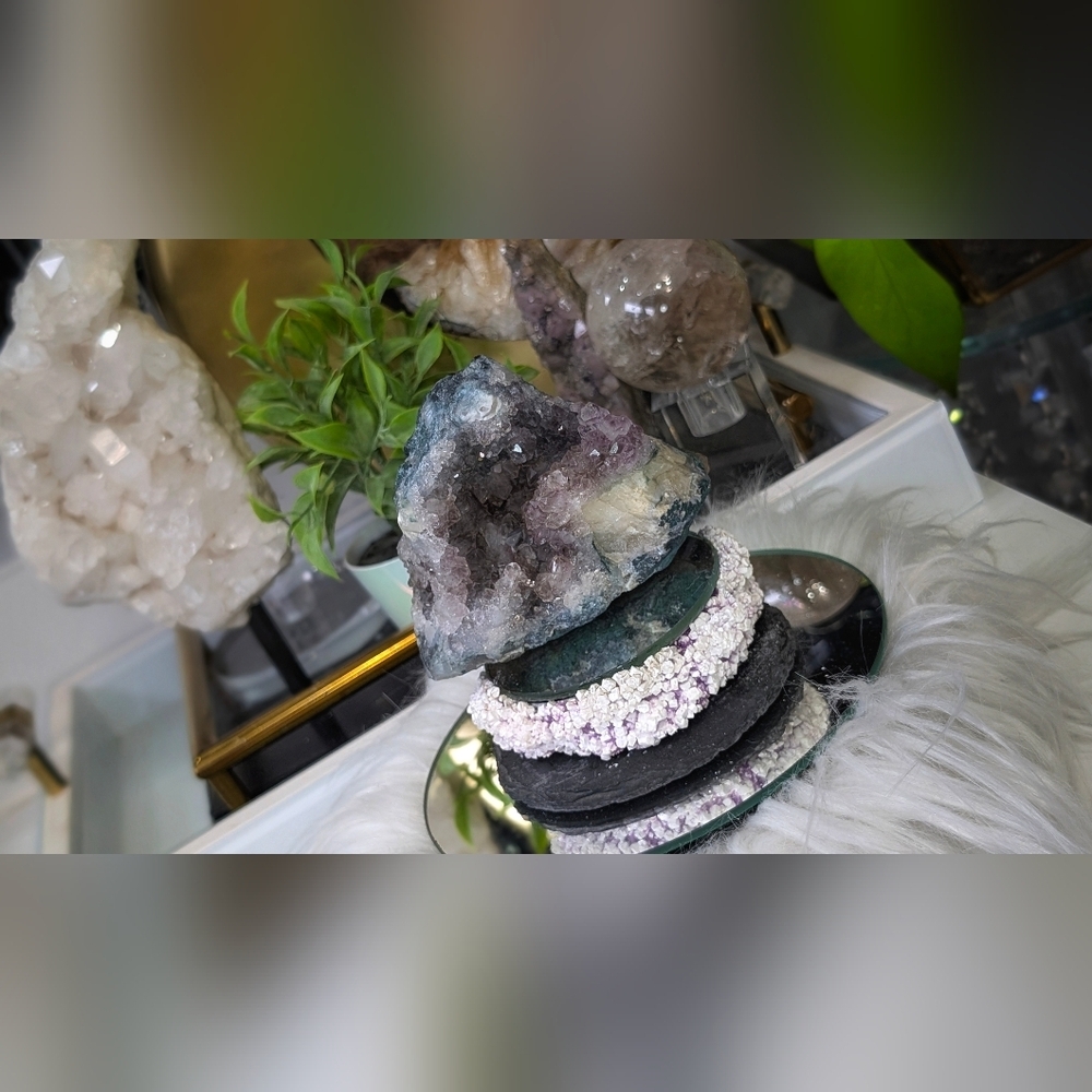 Druzy Amethyst & Agate Crystal Cluster